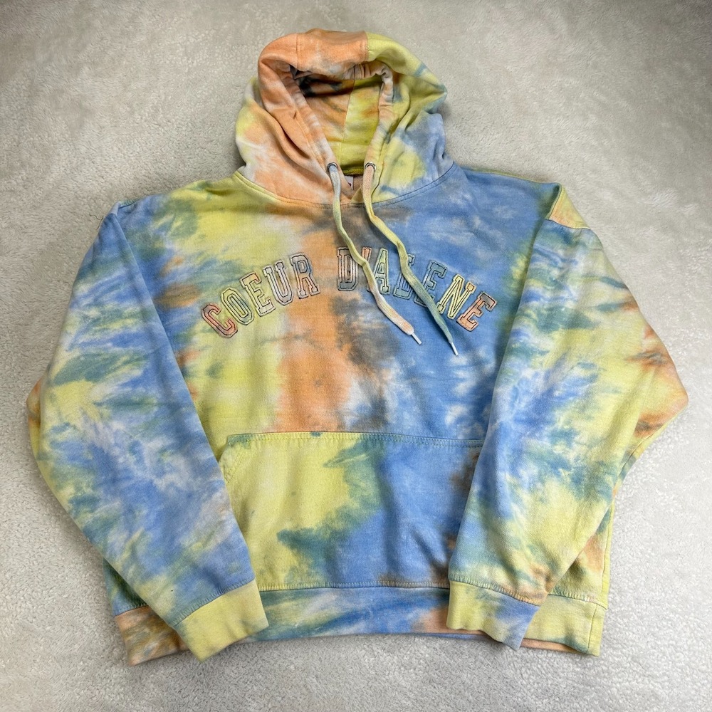 Crazy Apparel Coeur D'alene Hoodie Womens 2XL Multicolor Classic Varsity Tie-Dye